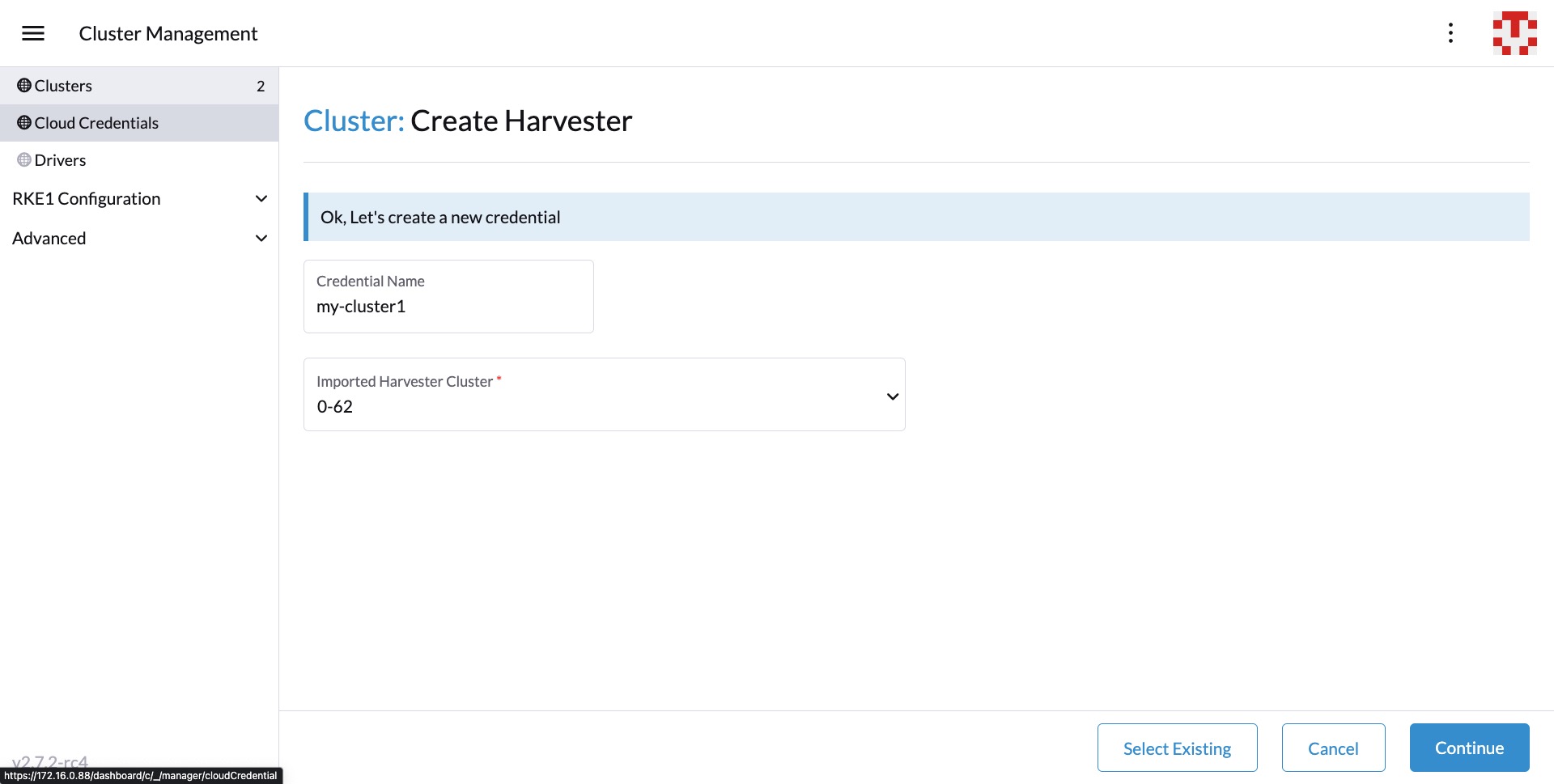 create-harvester-cloud-credentials