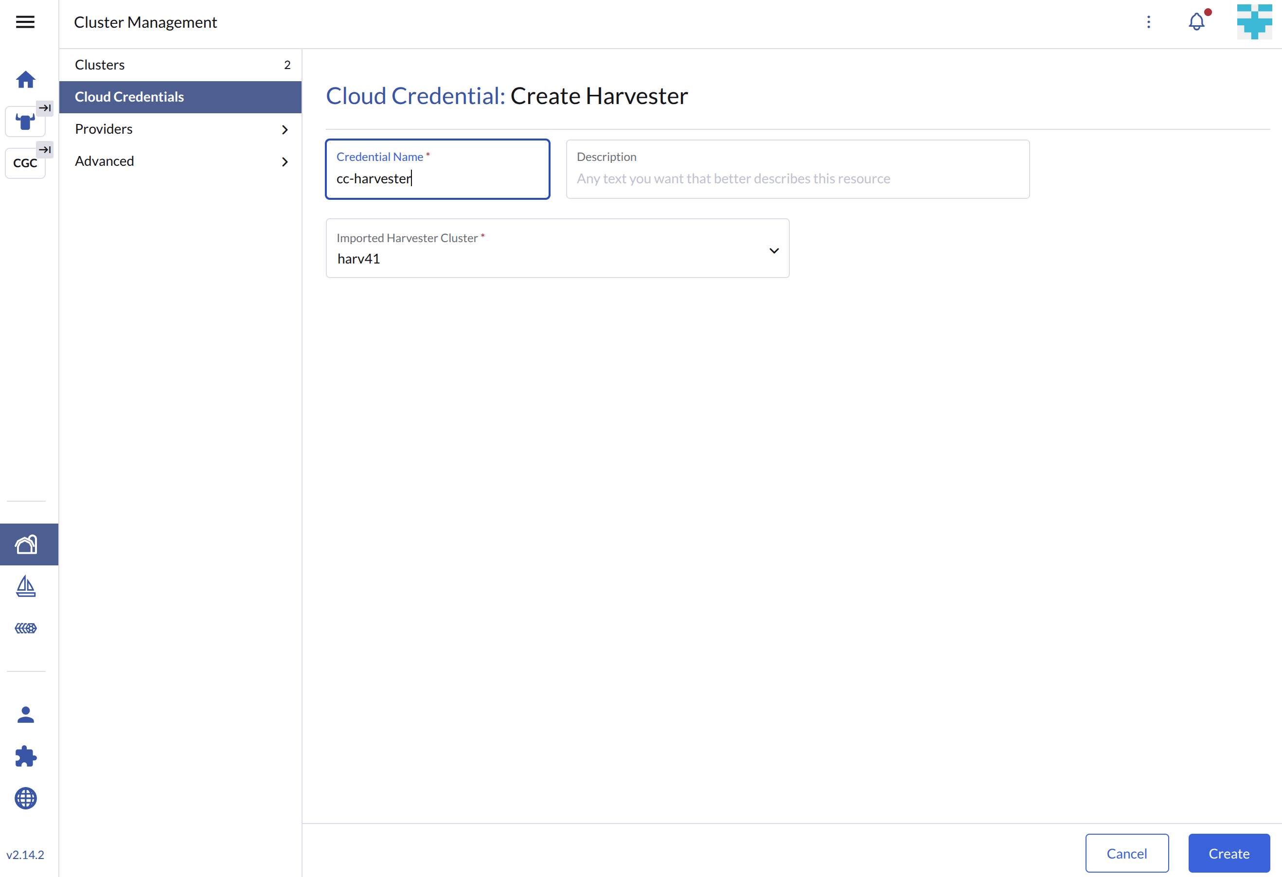 create-harvester-cloud-credentials